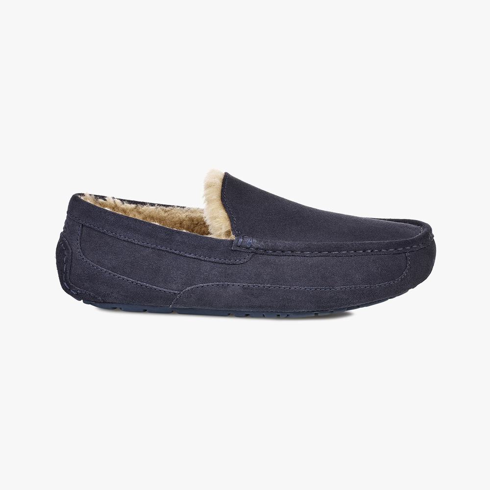 Mocassin UGG Ascot Slip-On Homme Bleu Marine Soldes 681AROPF